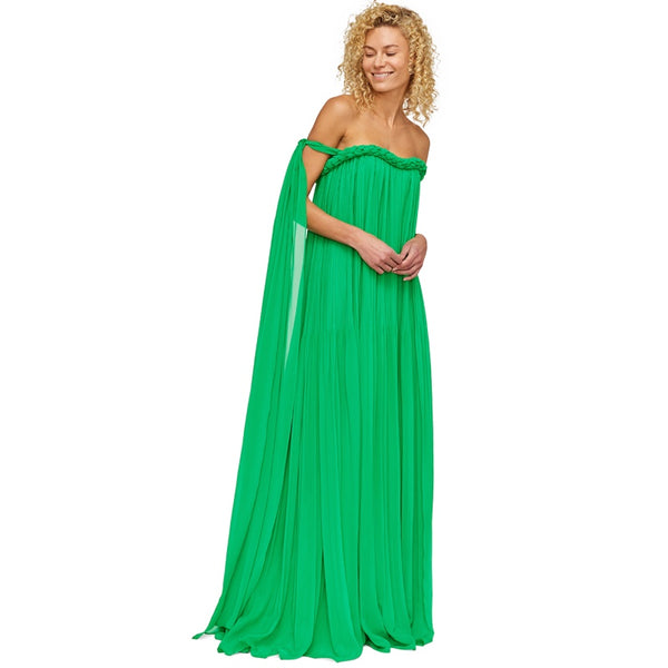 Camilla Draped Floor Length Dress - Jade