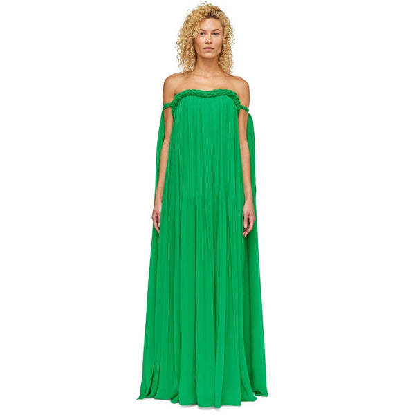 Camilla Draped Floor Length Dress - Jade