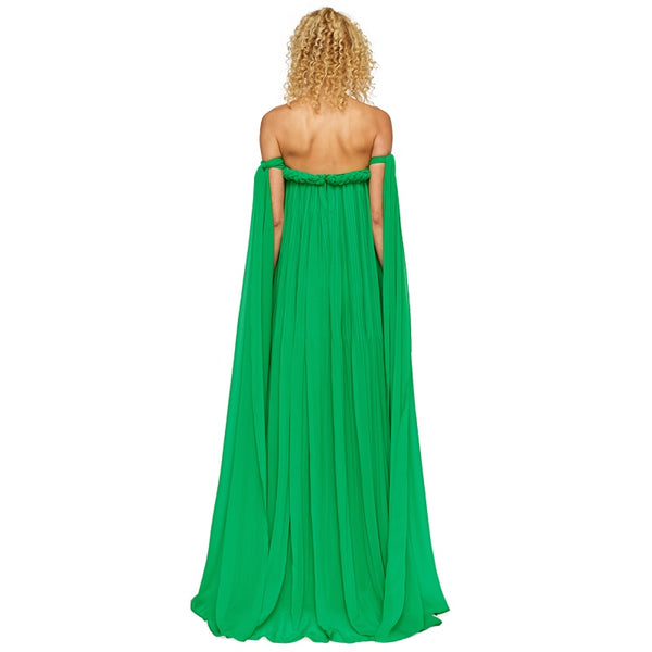 Camilla Draped Floor Length Dress - Jade