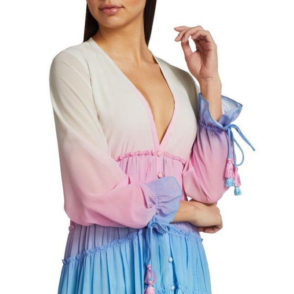 Ciel Long Dress (White/Pink)