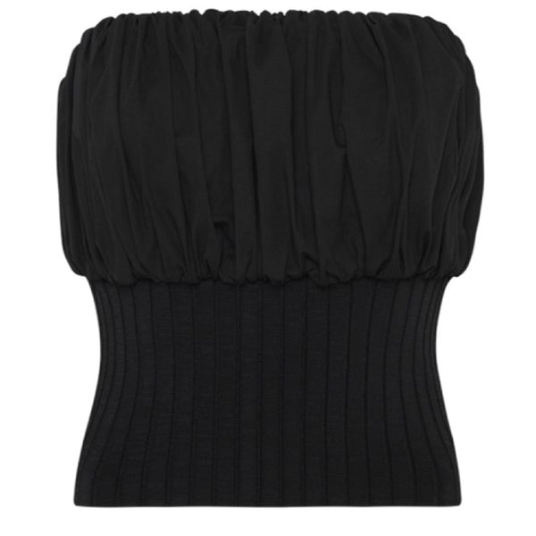 Cotton Rib Strapless Top