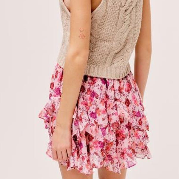 Evie Mini Skirt Tearose - M - L