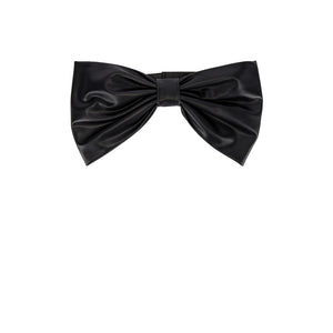 Faux Leather Bow Belt Black