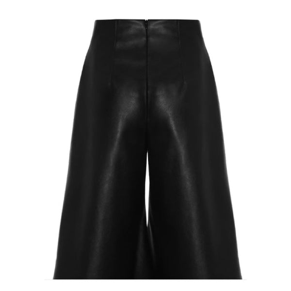Front Cut Leather Shorts