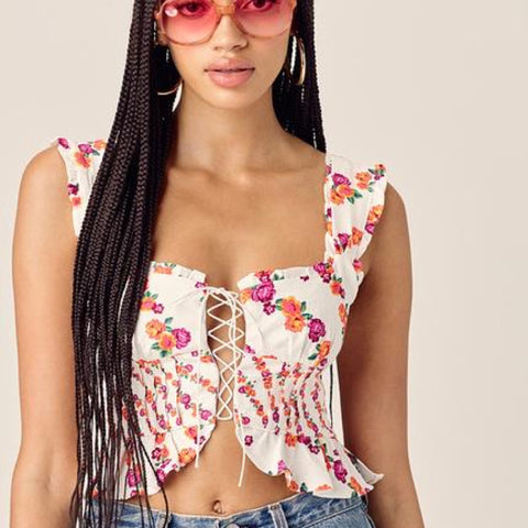 Georgia Lace Up Top - L