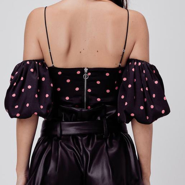 Jenny Off The Shoulder Top Peachdot - L (B)