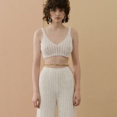 Knitted White Bustier Top