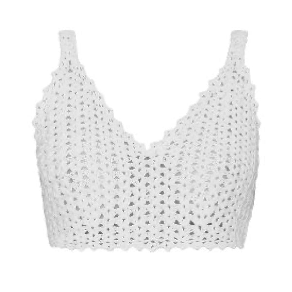 Knitted White Bustier Top