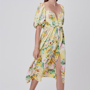 Leigh Floral Midi Dress - S - L