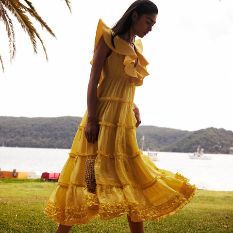 Limón Silk Linen Dress - 8 - 10