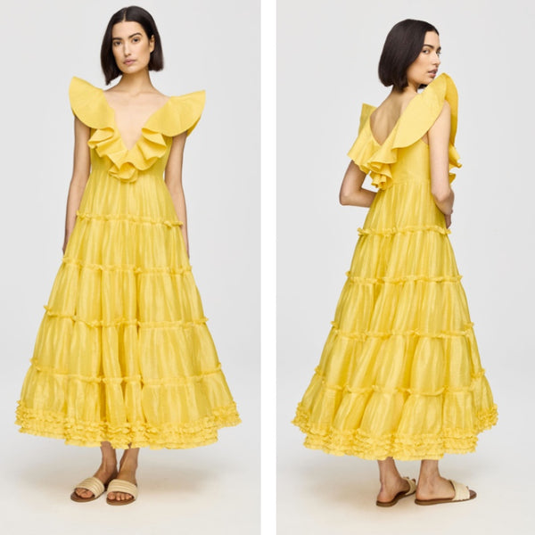 Limón Silk Linen Dress - 8 - 10