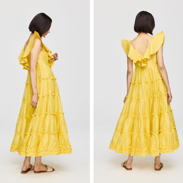 Limón Silk Linen Dress - 8 - 10