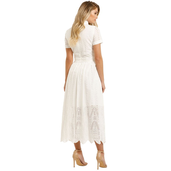 Lola High Neck Dress White - 8