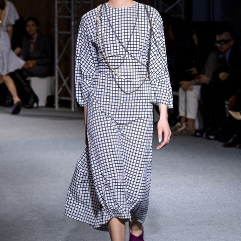 Long Sleeve Checkered Dress