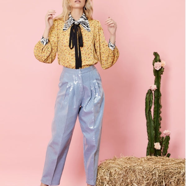 Lucky Sequin Western Peg Trouser - S