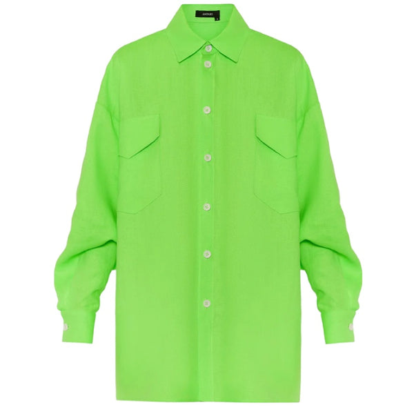 Oversized Neon Linen Shirt