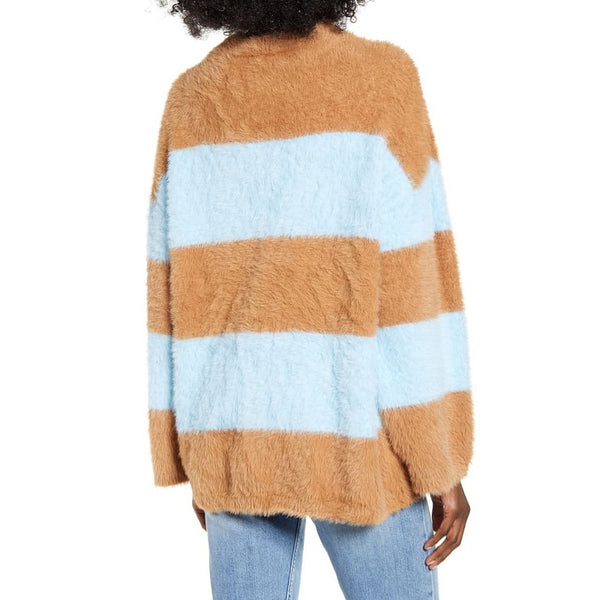 Striped Patterned Oversize Sweater Top - S - M