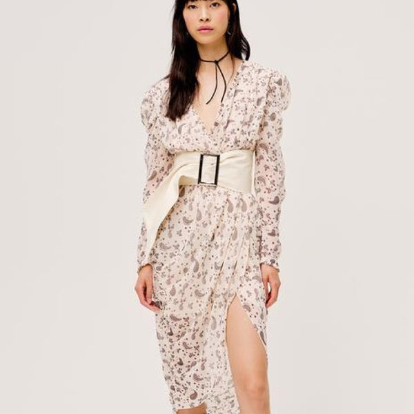 Paisley Midi Dress Sand - S - M - L