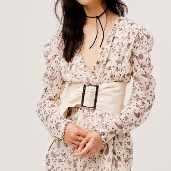 Paisley Midi Dress Sand - S - M - L