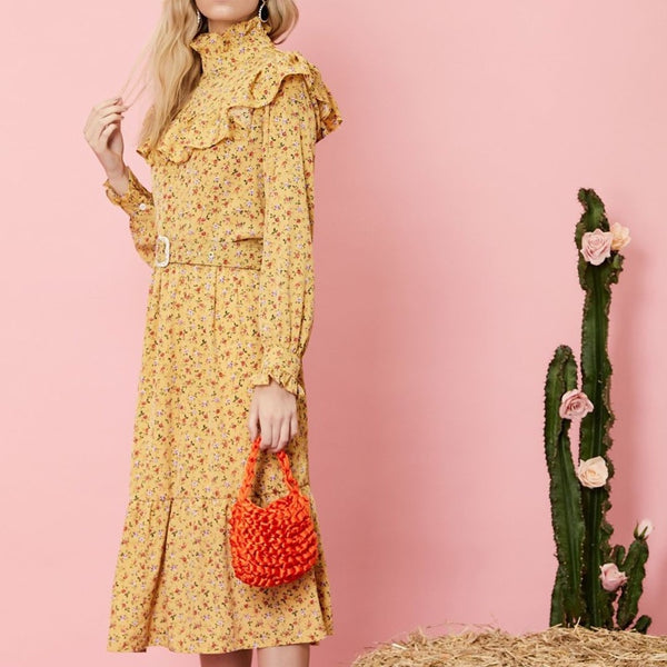 Prickly Pear Belted Midi Dress