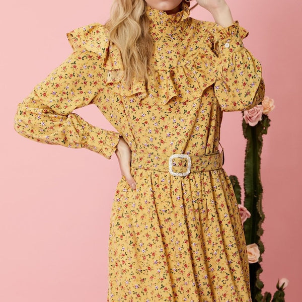 Prickly Pear Belted Midi Dress