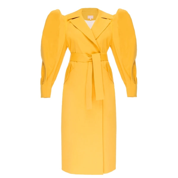 Puff Sleeve Trench Coat