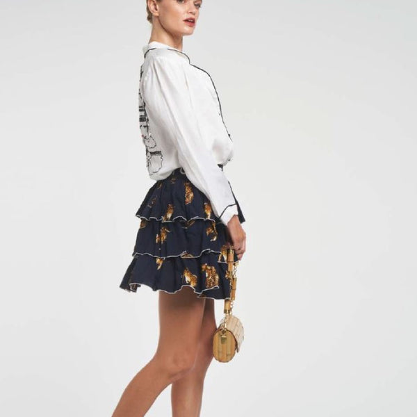 Ruffle Mini Skirt Jacquard