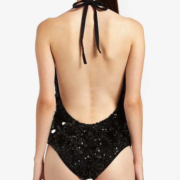 Sequin Halter Swimsuit