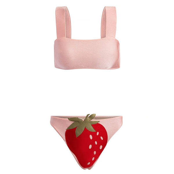 Strawberry High Leg Bikini Pink