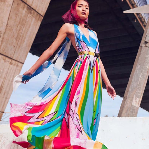 Tie Dress Zap Cloud Rainbow - M/L(B)