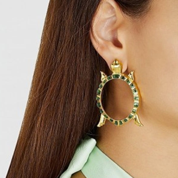 Turtle Earrings With Color Details