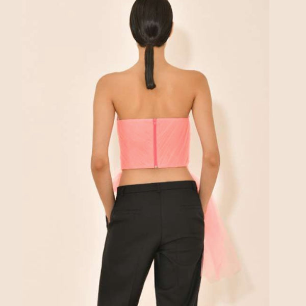 Draped Corset Ballerina Tulle Corset Style Blouse - S(B) - L
