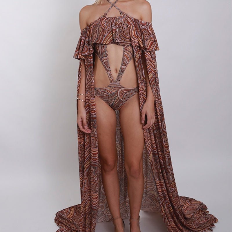 Kaftan Shoulder To Shoulder Tatoo Multi