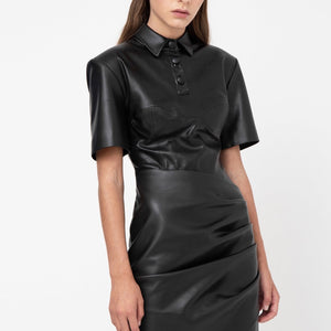 Faux Leather Dress