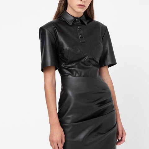 Faux Leather Dress