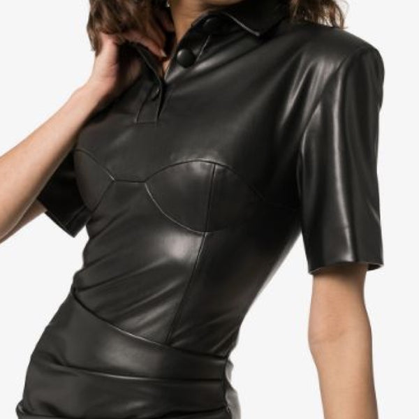 Faux Leather Dress