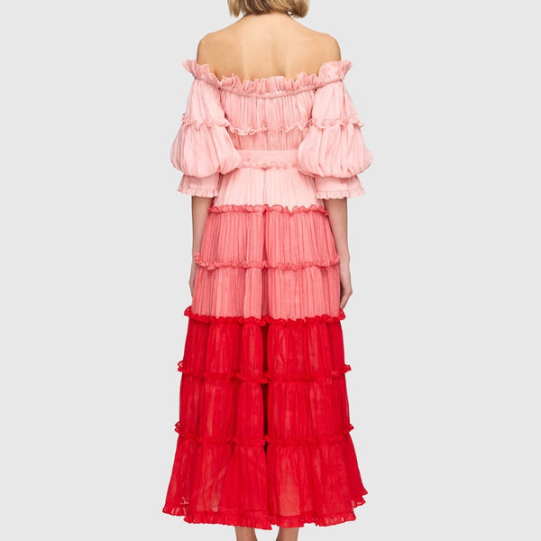 Flamingo Silk Linen Dress