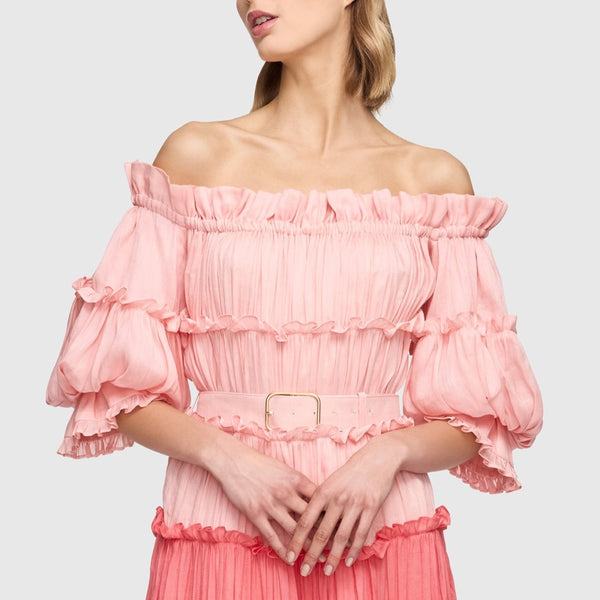 Flamingo Silk Linen Dress