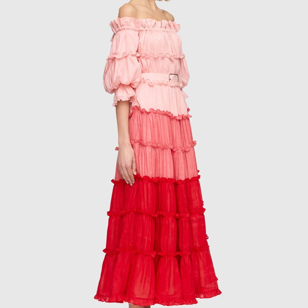 Flamingo Silk Linen Dress
