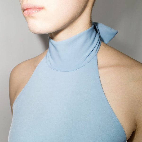 Gathered Dress in Light Blue