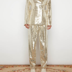 High Waist Peg Disco Pants Silver - XS(B)