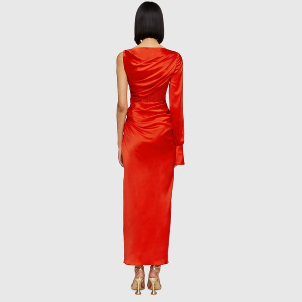 Nina One Shoulder Draped Dress - 10