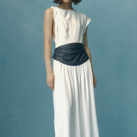 Twist Shoulder Cummerbund Dress